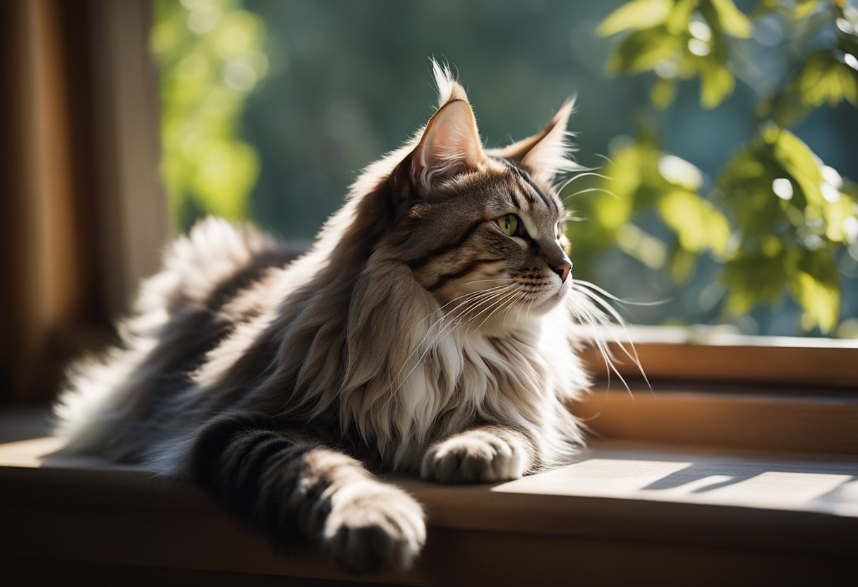 maine coon bord de fenetre